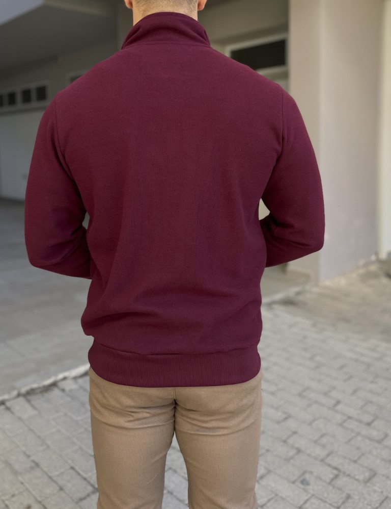 Everbest ανδρική Plus Size μπορντό ζακέτα με ριπ ύφασμα 251039B φωτογραφία